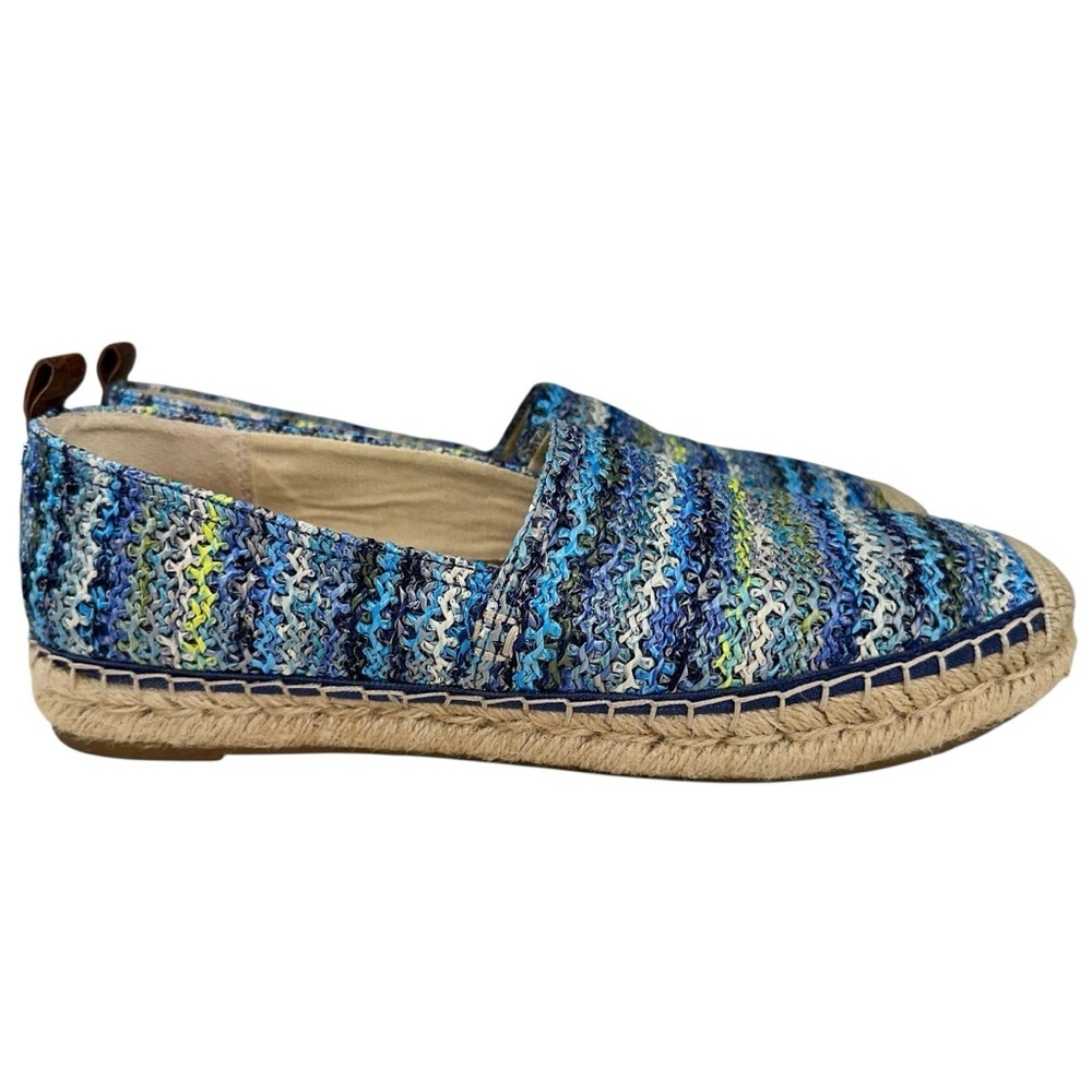 Sam Edelman Shoes 9M Blue Womens Khloe Espadrille Slip On Mini Wedge Sandals